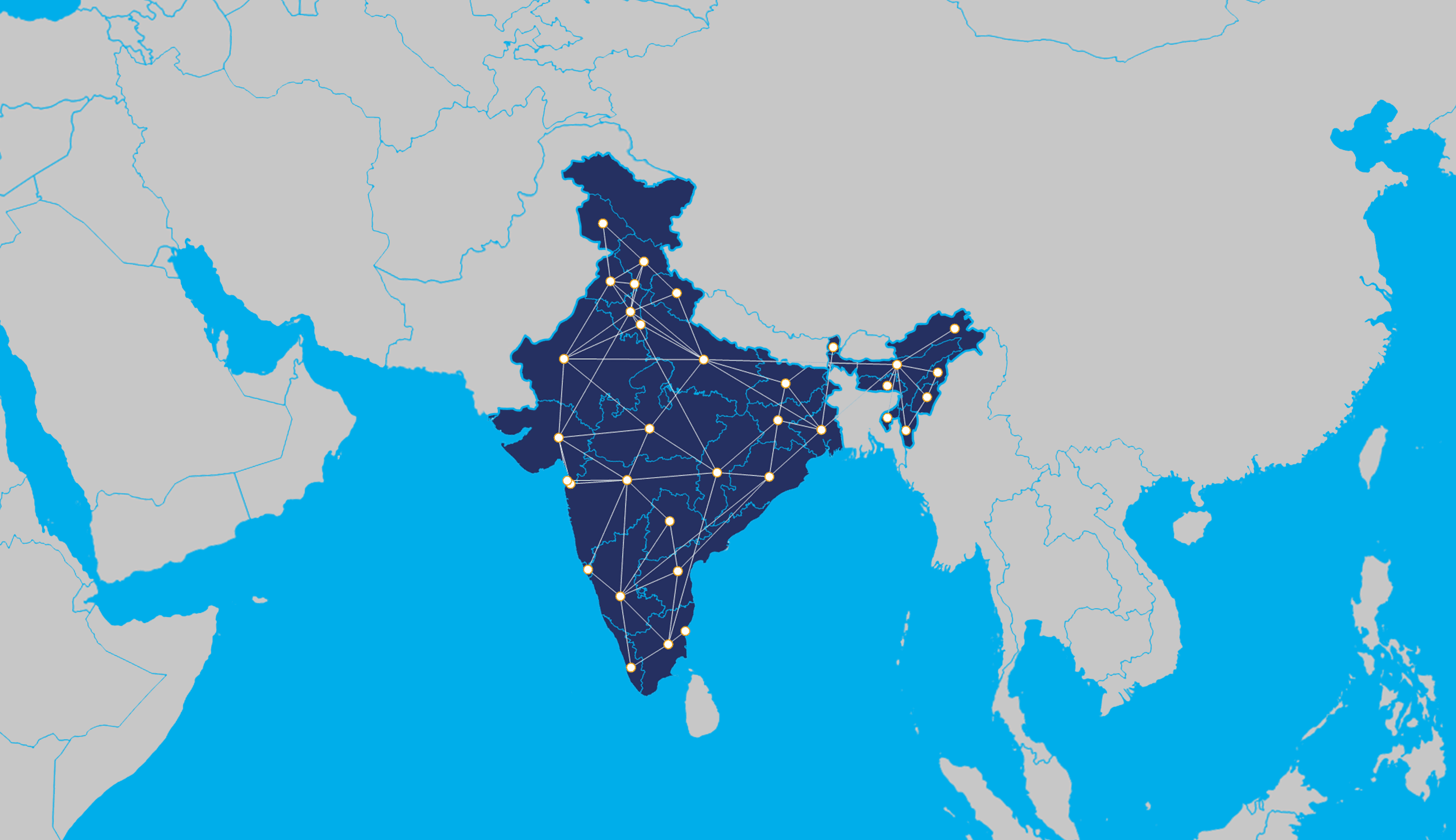 India with surrounding